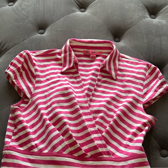 Betsey Johnson Pink and White Striped Fit and Flare Dress - Picture 2 of 8